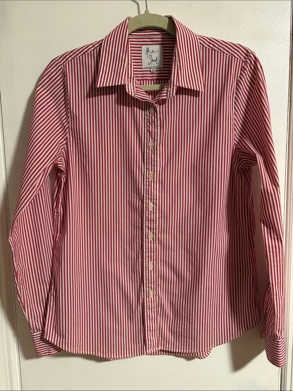 The Shirt by Rochelle Behrens Red & White Striped Shirt